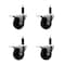 Service Caster 3.5'' Soft Rubber Swivel 1'' Expanding Stem Caster Set Total Lock Brake, 4PK SCC-EXTTL20S3514-SRS-1-4 - alternate 1